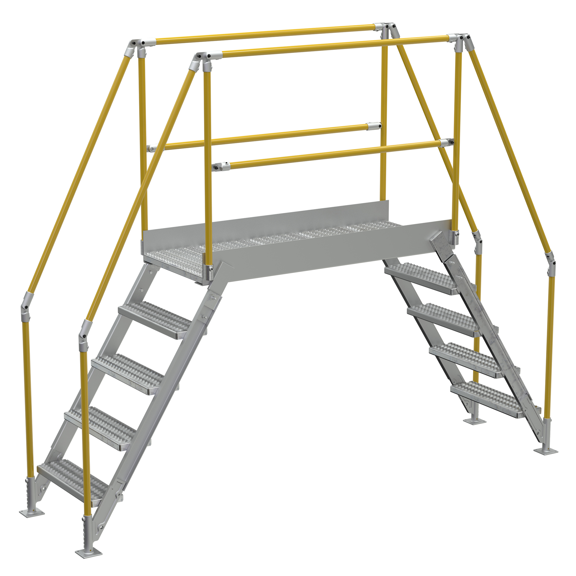 Vestil Aluminum Crossover Ladder - 5 Steps, 44in. Top Step, 50in. Clearance Height, 500-Lb. Capacity, Model# COL-AL-5-46-44